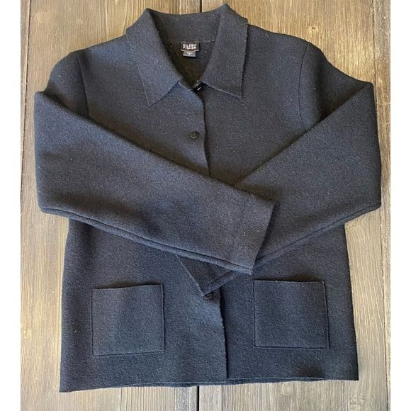 Eileen Fisher Wool Button Up Jacket Light Weight - Picture 2 of 8